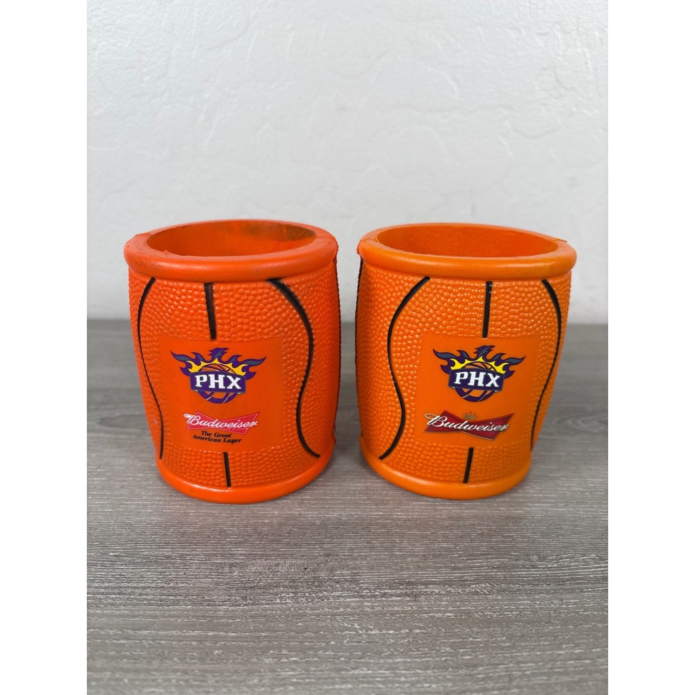Phoenix Suns Budweiser Basketball Can Koozie Set of 2 Orange Foam PHX NBA‎ Beer